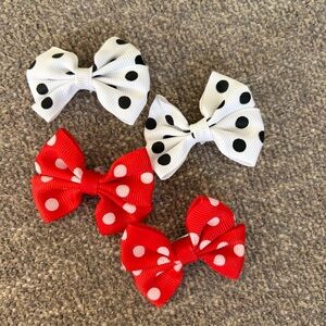 Mini Polka Dot Bow Clips